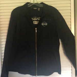 Harley Davidson long sleeve zipper shirt